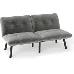 SCHLAFSOFA/SCHLAFSOFA aus Samtstoff, Grau