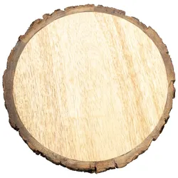 Wiedemann Kerzen Teller Holz natur mit Rinde D 17 cm