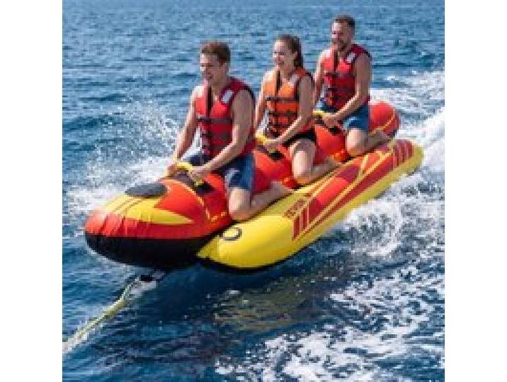 VEVOR Fun Tube Set, Aufblasbare Schleppboote für 1–3 Personen, 231 kg Wassersport-Schleppschlauch mit vollständiger Nylonhülle, gepolsterten Griffen und Geschwindigkeits-Sicherheitsventil