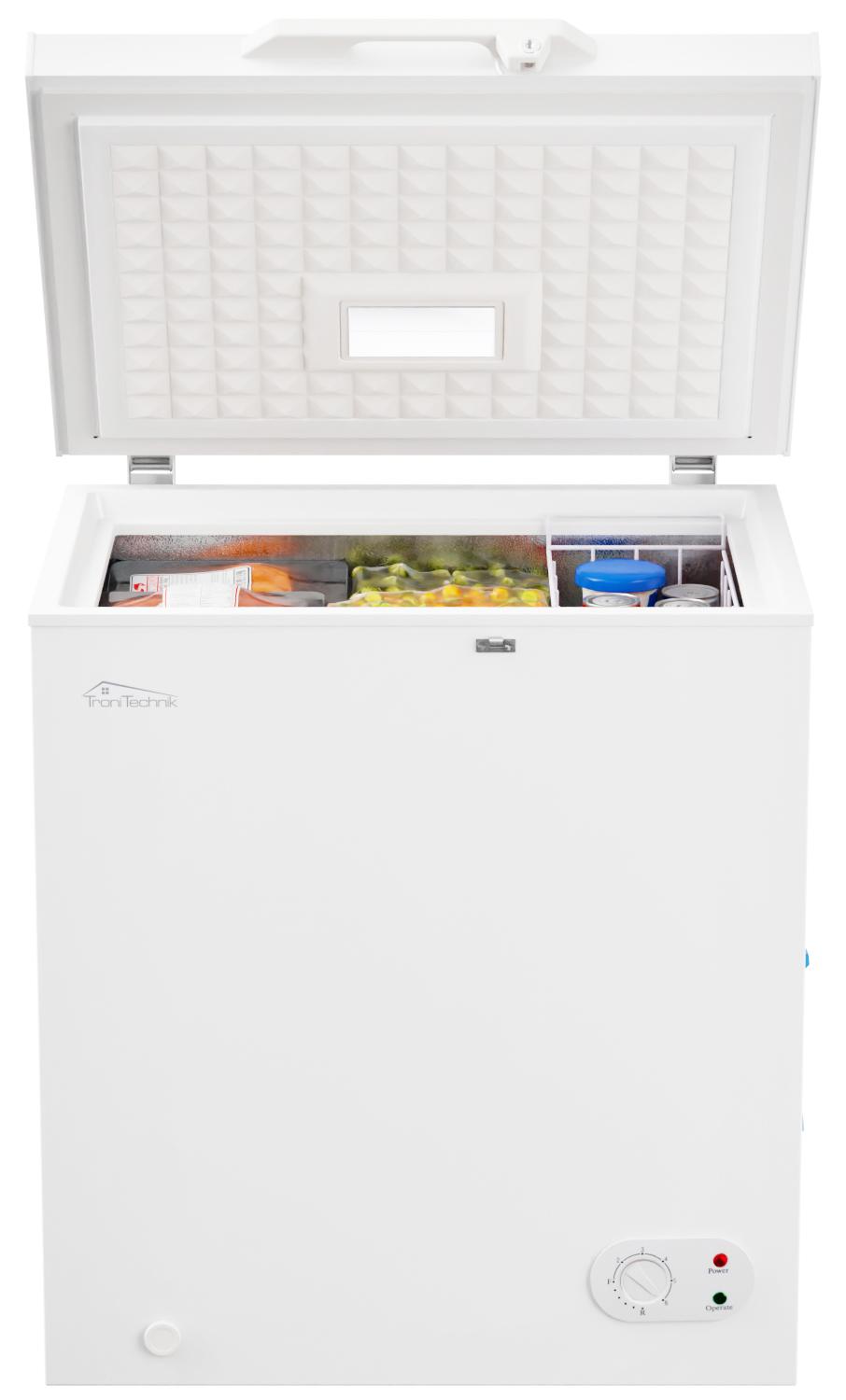 TroniTechnik Gefriertruhe Kühltruhe BORGAR PRO mit 2in1 Gefrier- und Kühlfunktion | 160 Liter, 184kwh/Jahr, LED, Griff