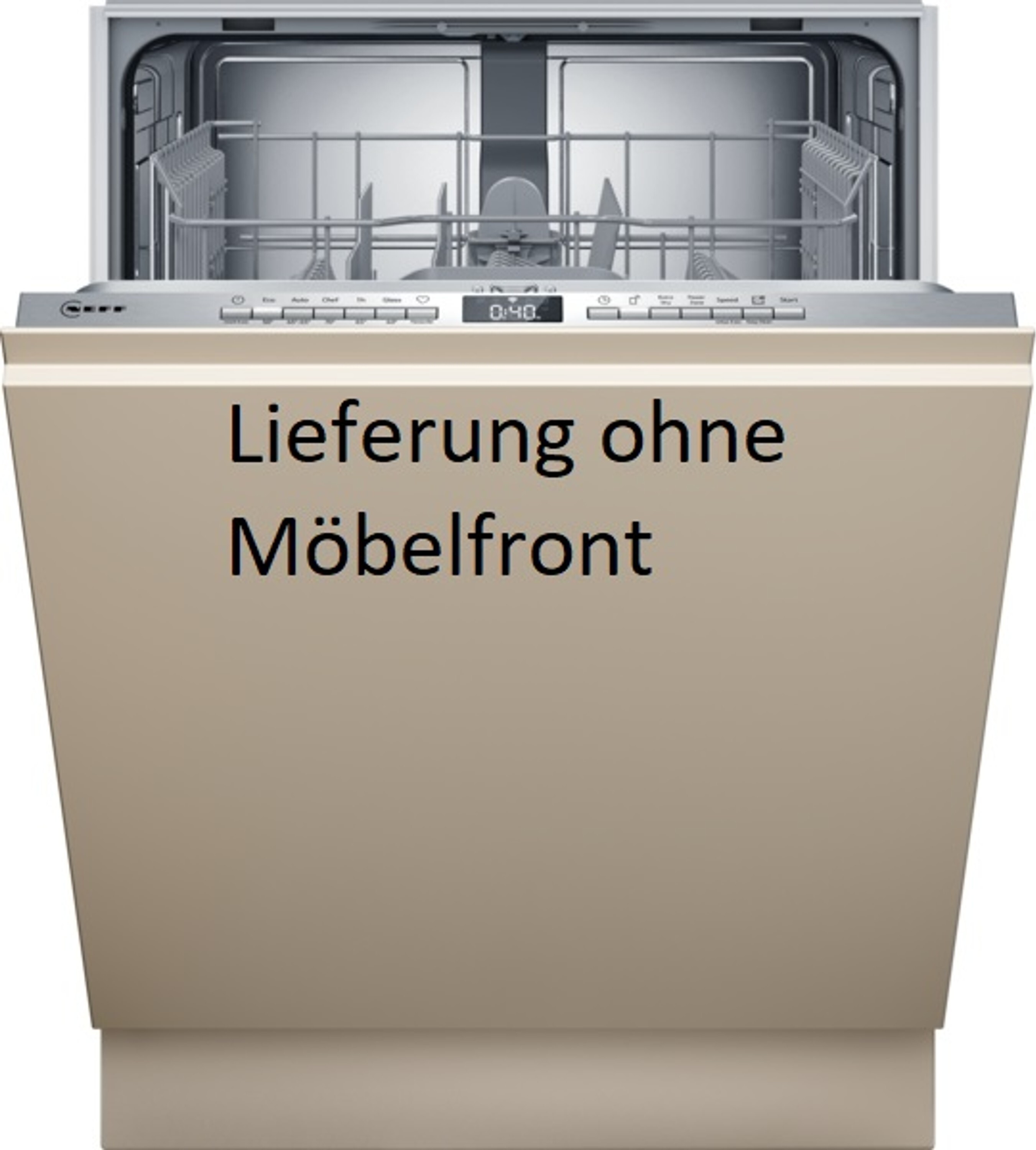Neff N 30, Voll integriert, Standardgröße (60 cm), Silber, Weiß, Tasten, Kabellos, LED