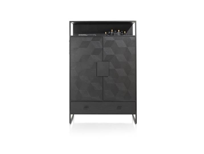 XOOON Capella Schrank Eichenfurnier Onyx/Metallgestell schwarz
