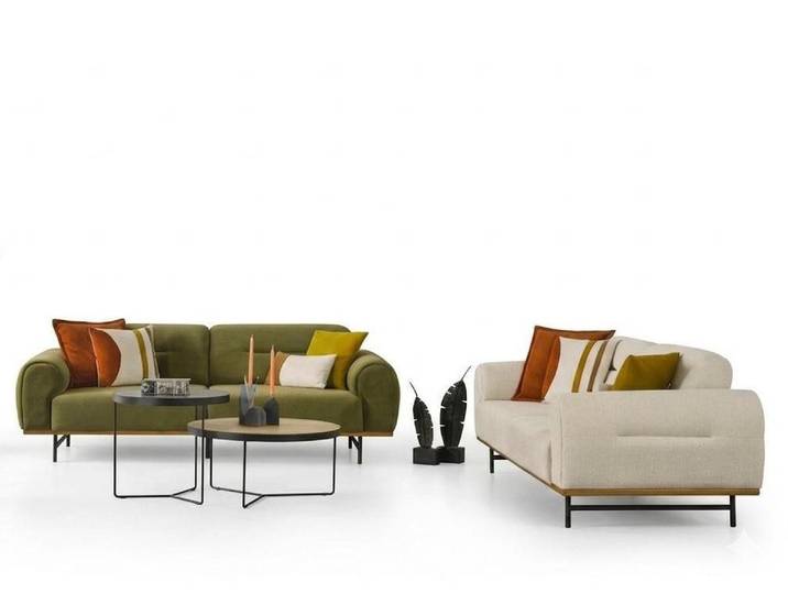 JVmoebel Polstergarnitur Wohnzimmer Set Moderner Stil Grüne Farbe Elegantes Design Weiches Sofa, (2-tlg), Made in Europa