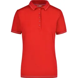James & Nicholson Damen Jersey Stretch Polo JN568 red/white S