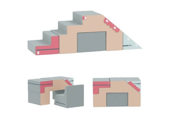 AIYAPLAY Kinder Schaumstoff Bausteine mit Samtoptik Spielbausteine, (Riesenbausteine, 2 St., Softbausteine-Set), Klettern Bauklötze Bausteinset Bunt