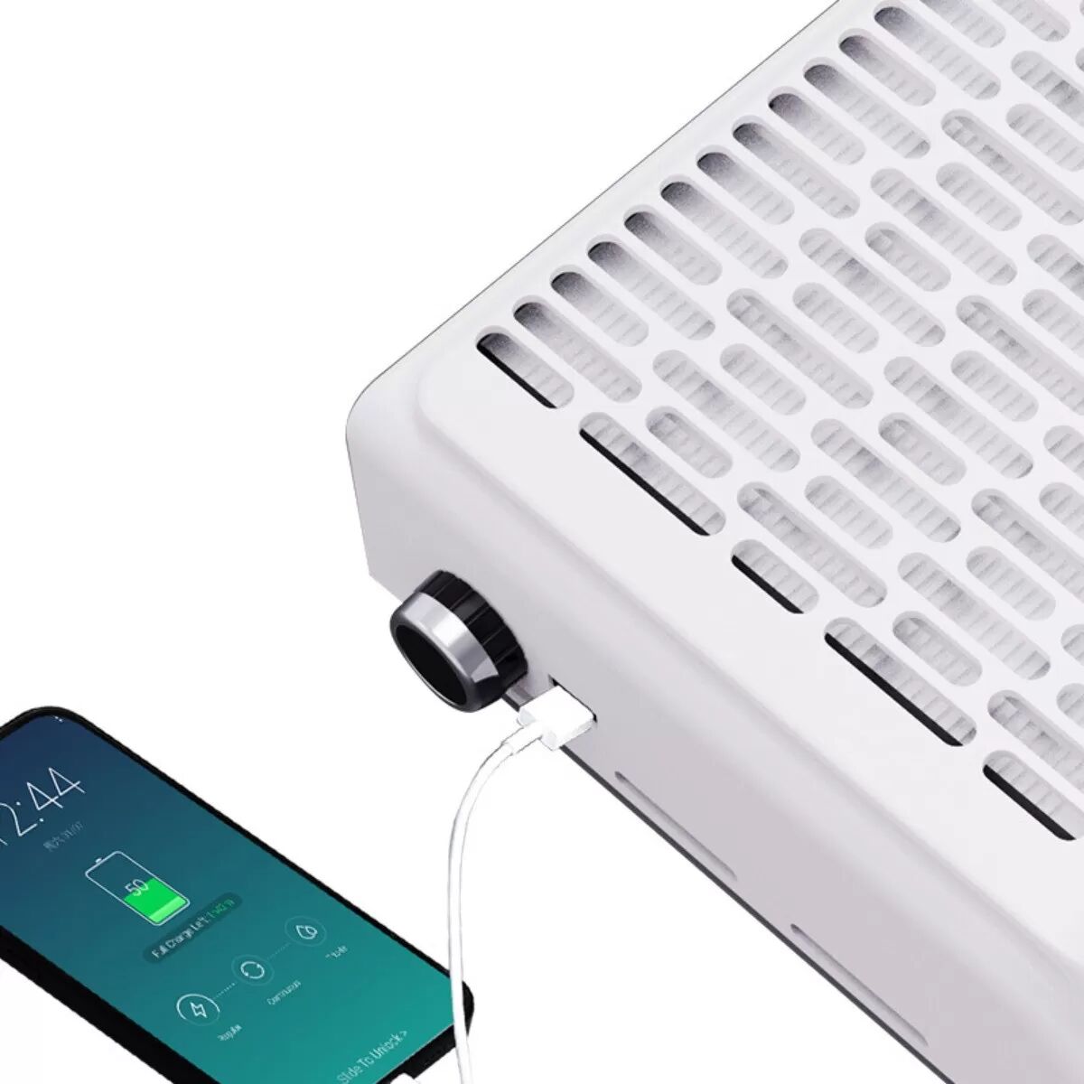 INF 100W EU Stecker Nagelstaubsauger mit Einstellbarer Geschwindigkeit und Austauschbarem Filter Weiß