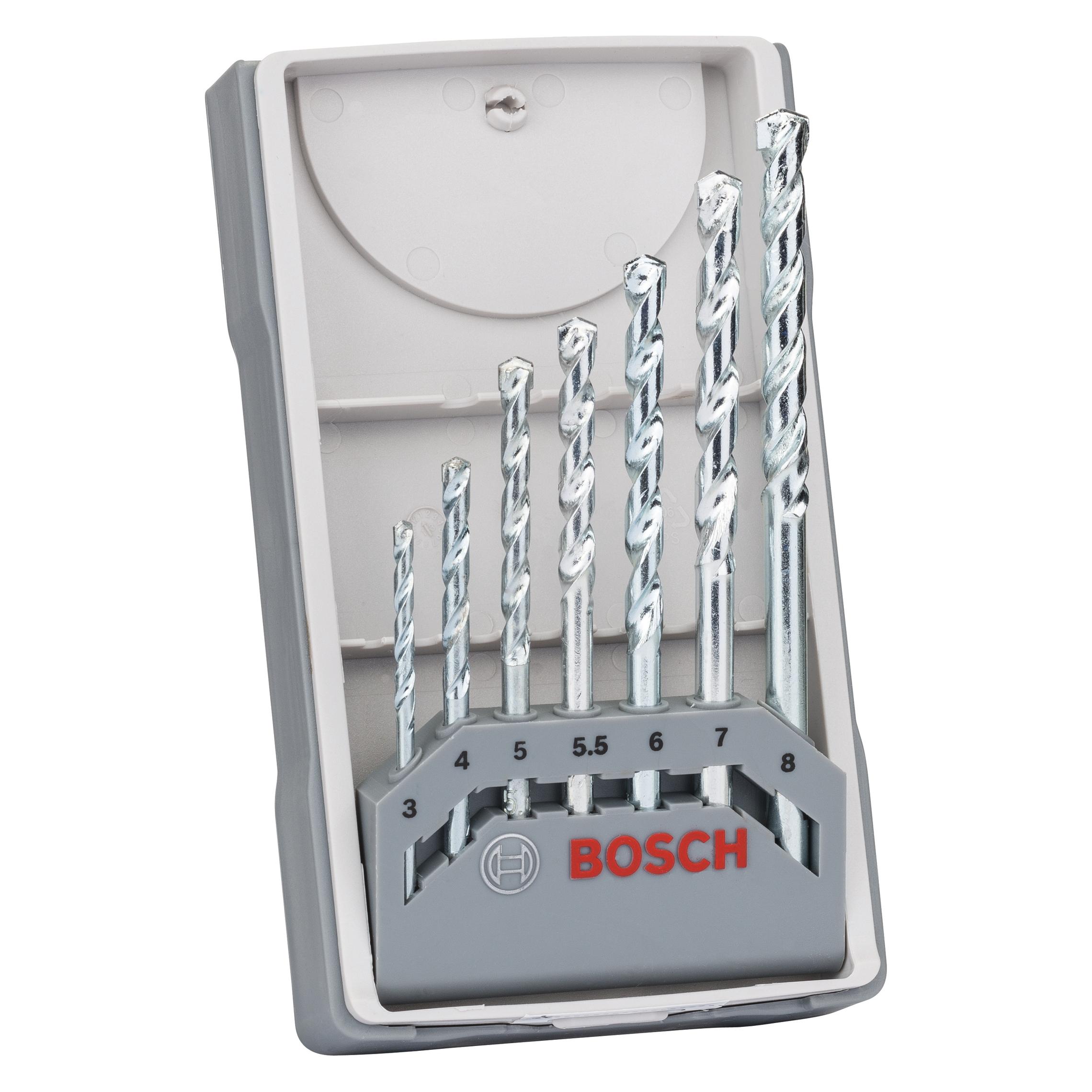 Bosch Professional Zubehör 7-tlg. CYL-1 Mauerwerkbohrer-Set, 3/4/5/5.5/6/7/8 mm (2607017035)