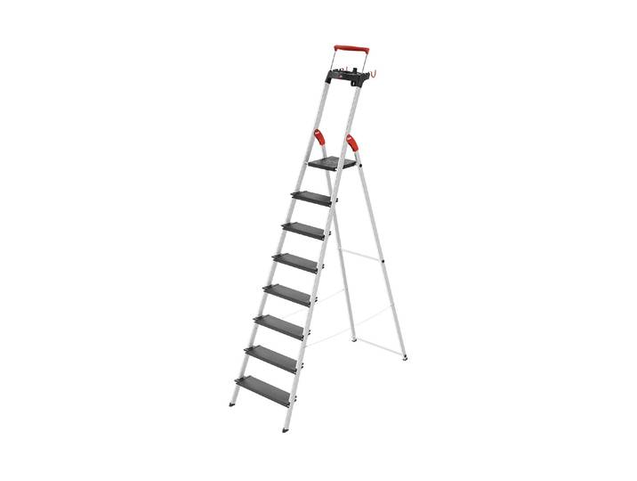 Bockleiter HAILO Sprossen , silber (silberfarben), B:56cm H:257cm, Aluminium, Leitern, Bockleiter