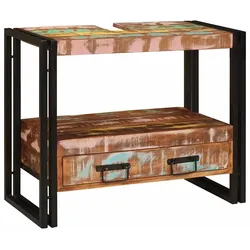 Helloshop26 - Moderner Aufbewahrungsschrank mit Schublade 71 x 33 x 58 cm praktisch und langlebig aus schwarzem Eisen 02_0058001