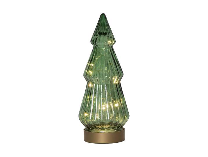 Star Trading Décoration en verre Verde 24 cm LED Vert