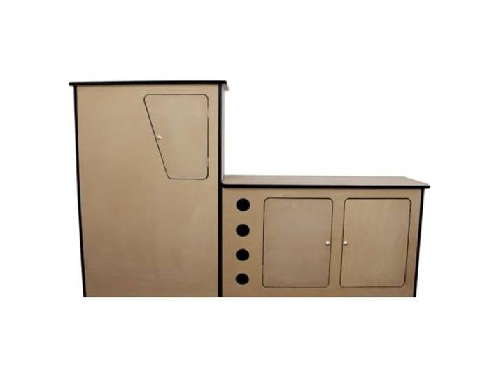 Transporter T4 T5 Camper Van Küche Linkslenker Wohnwagen Wohnwagenküche Wohnmobil Reisemobil Caravan 18mm MDF Eingebautes Weinregal Optionale Aufhängeschiene Peronalisierbar