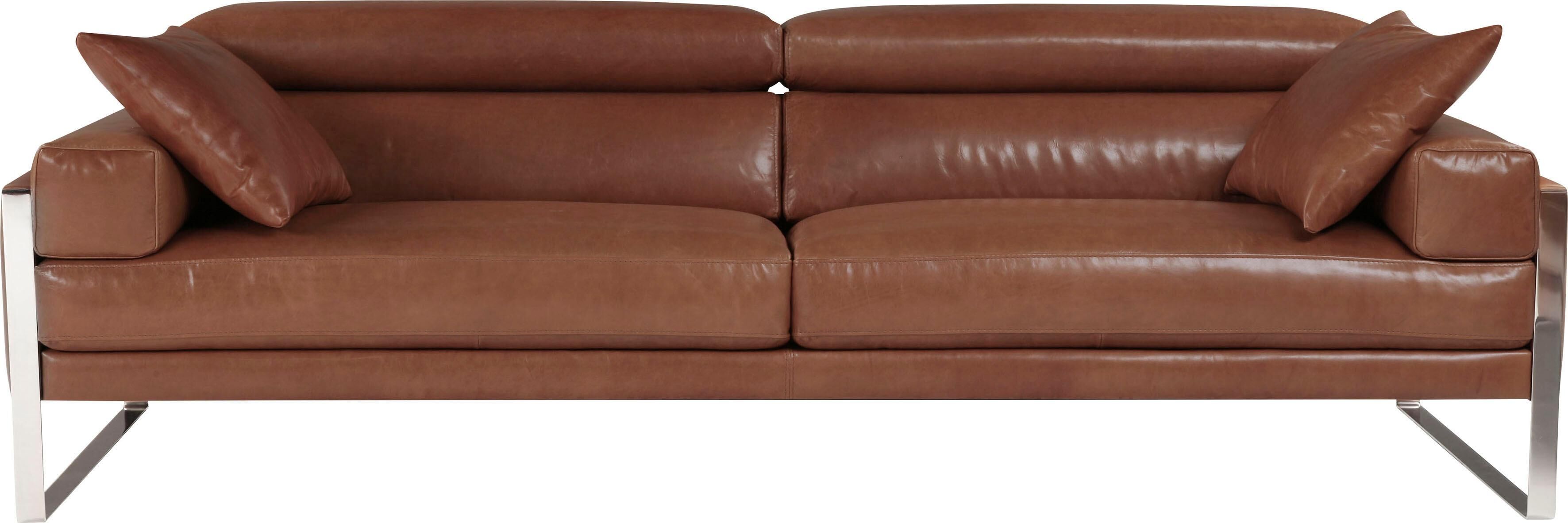 Dekokissen CALIA ITALIA "Romeo", braun (schoko, unifarben), B:40cm L:60cm, Leder, Dekokissen_Sitzkissen_Kissenhüllen, Dekokissen, in gewachstes Anilin-Leder schoko, unifarben B/L: 40cm x 60cm, 1 Stk.