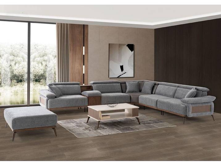 Xlmoebel Ecksofa Blaues Stoffsofa in L-Form mit stilvollem Design und hoher Qualität, Ecksofa, Hergestellt in Europa