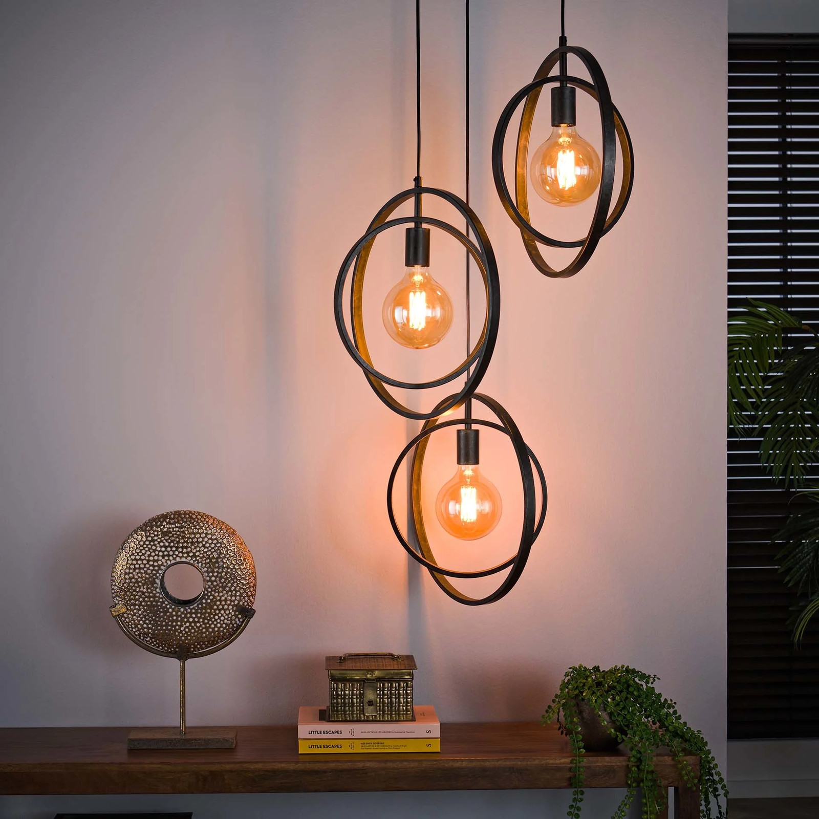 WoonStijl Industriële Hanglamp Turn Around Getrapt - 3L - Black