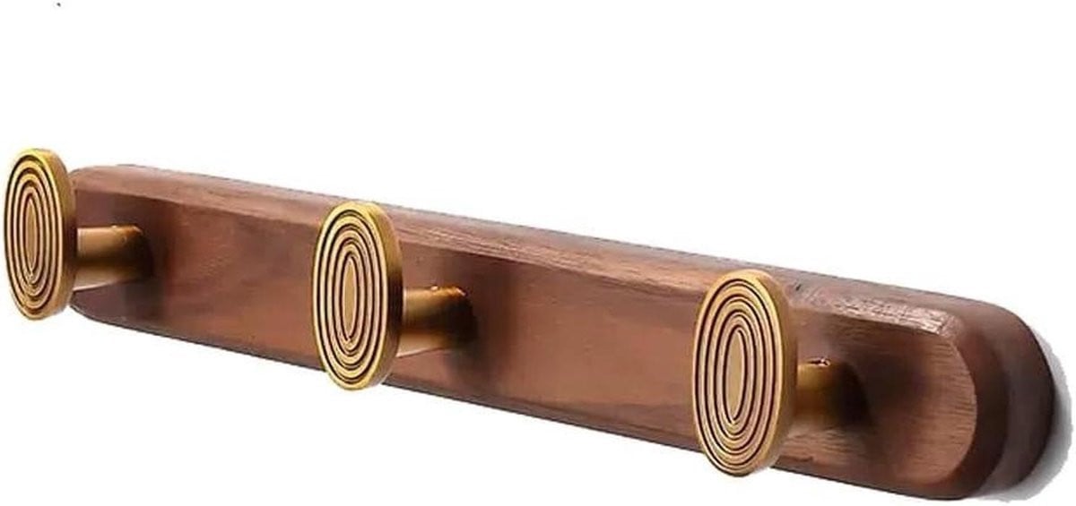 Wandkapstok van hout in Chinese stijl voor het opbergen en ordenen van kleding, 50 cm breed