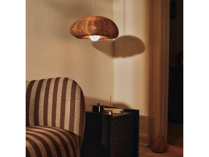 Abat-jour Rivan, rotin naturel, 45 cm - ferm LIVING - Bois - Rond