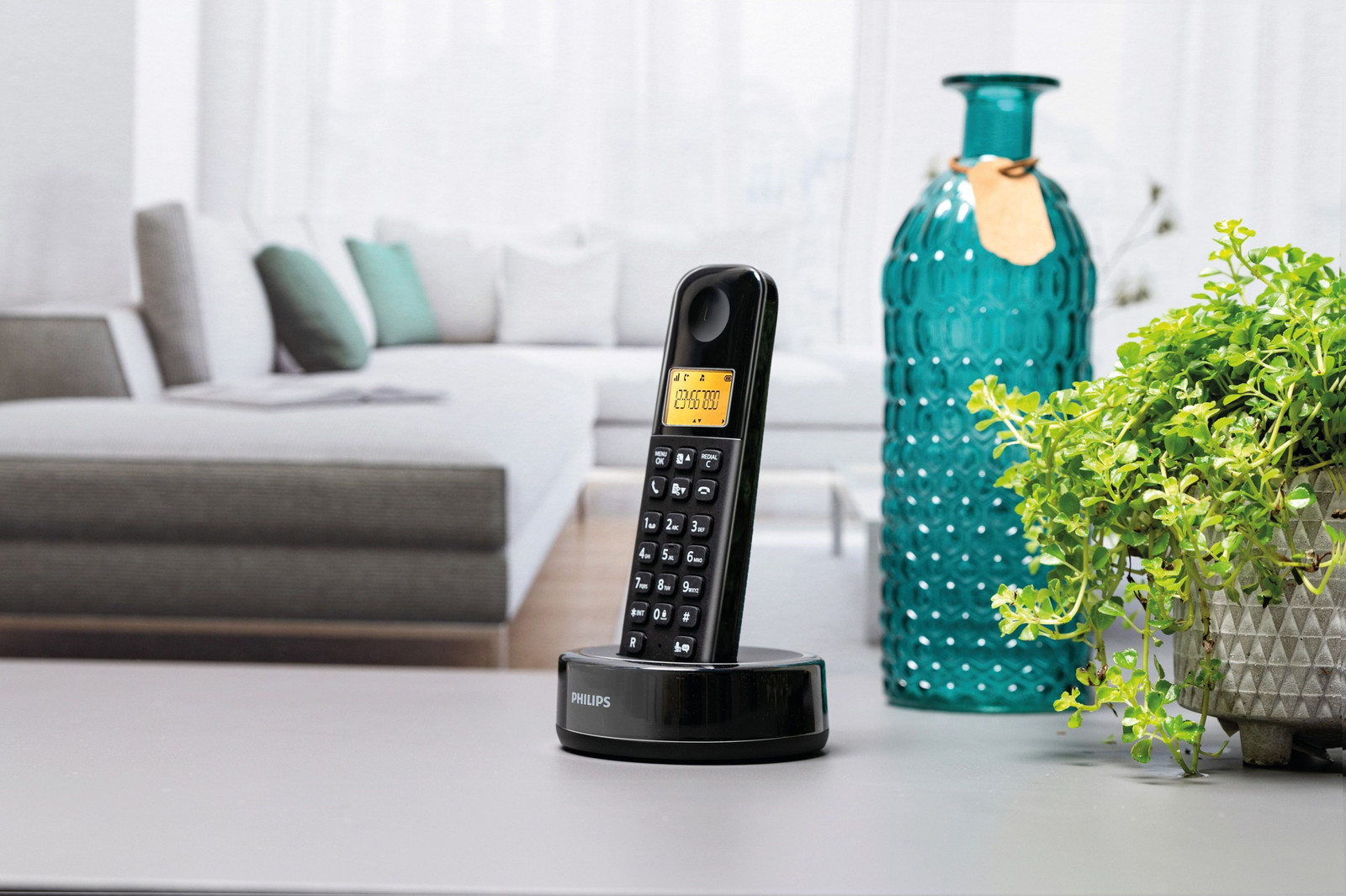 Philips D165B DECT Huistelefoon - Zwart - Draadloze vaste telefoon met 1,6 inch display