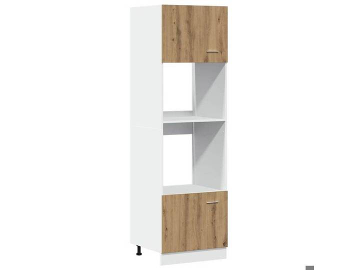 Meuble à micro-ondes Lyon - - bois d'ingénierie - chêne artisanal qsb65q89