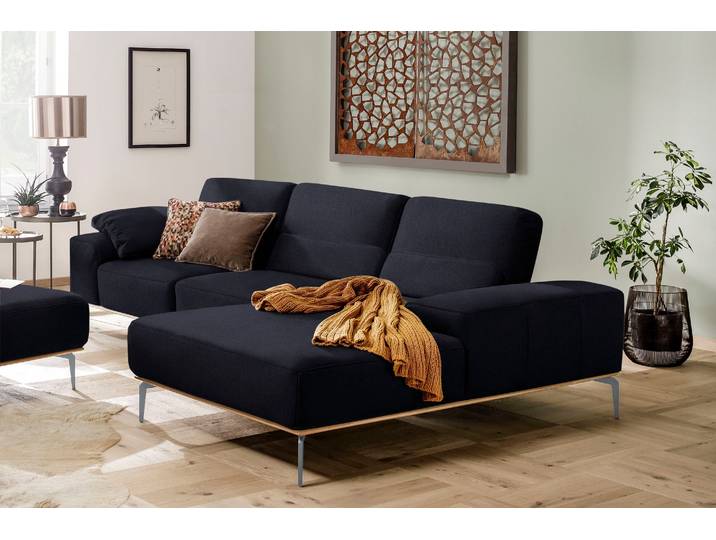 Ecksofa, Naturwalkleder Z73, Dunkelblau, 319×178 cm, Mit Sitztiefenverstellung, Modern, W.SCHILLIG