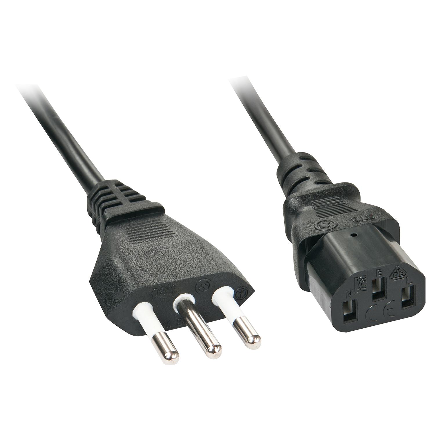 Lindy IEC mains cable, italy Italian mains plug-IEC320 C13 (3 m) (30414)