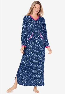 Plus Size Women's Long Printed Sleep Shirt by Dreams & Co. in Evening Blue Stars (Size 14/16) Nightgown