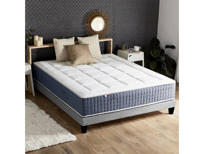 Ensemble matelas hybride + couette + oreillers 140x190