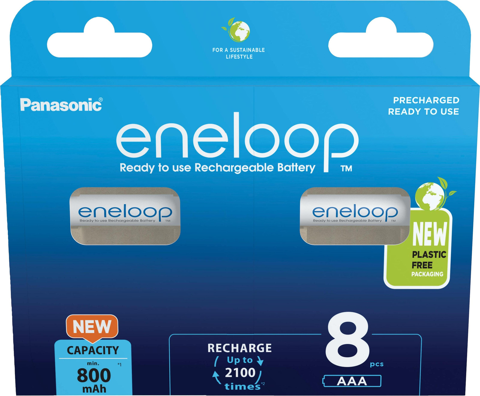 Eneloop AAA Micro Akku BK-4MCDE/8BE Ni-MH 1,2V 800mAh