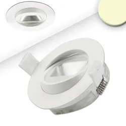 ISOLED LED Einbaustrahler asymmetrisch COB, IP44, rund, Ø 9.5cm, CRI >90, schwenkbar, dimmbar, weiß, 8W 3000K 450lm 50° ISO-114147