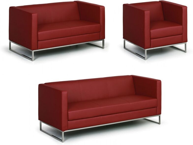 B2B Partner Sofa CUBE, 3 Plätze, rot