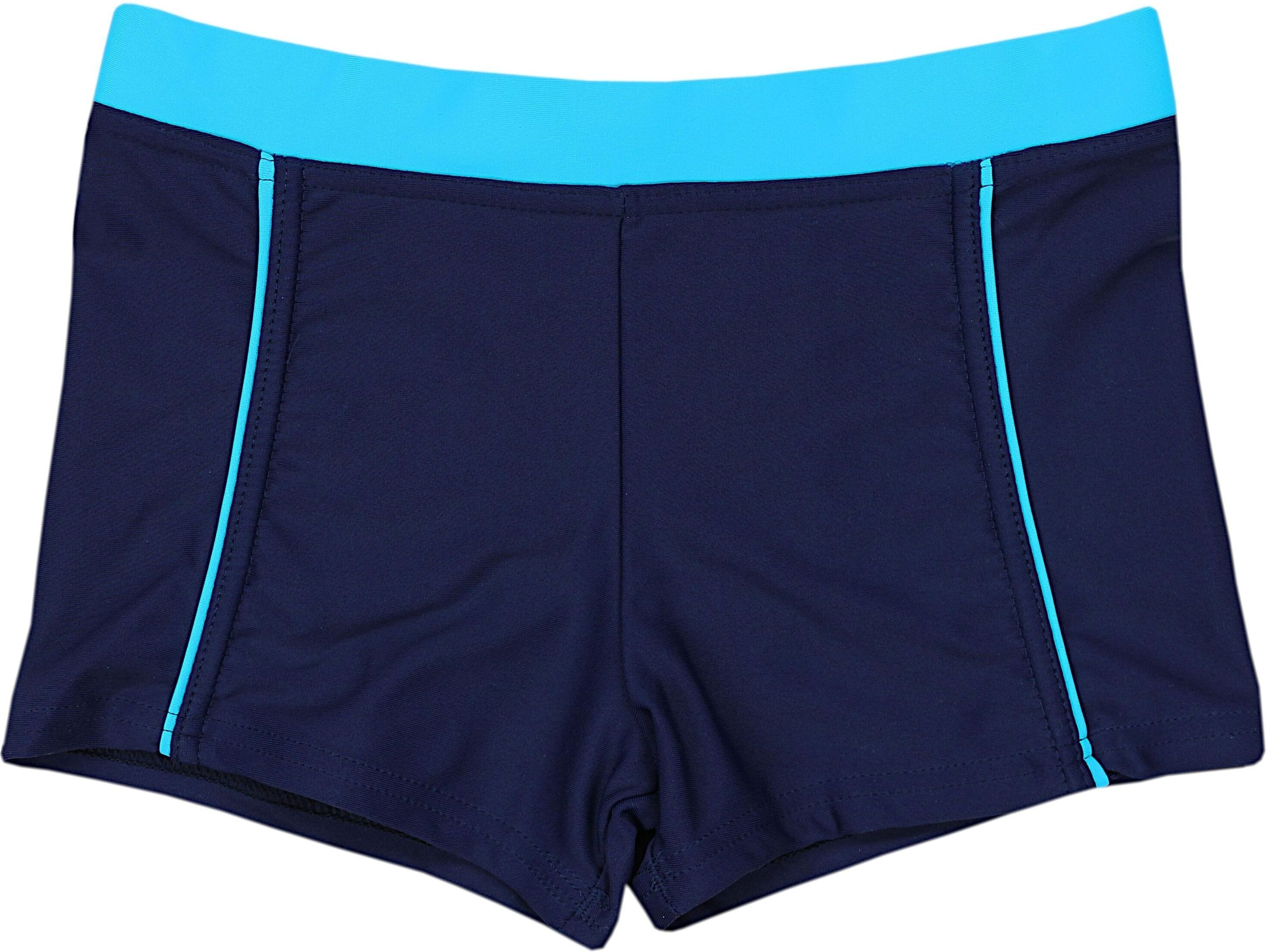 Badehose AQUARTI "Badehose Jungen Kinder Badehose Seitliche Paspel", Kinder, Gr. 140, N-Gr, blau (024 dunkelblau, blau), Obermaterial: 80% Polyamid PA. 20% Elasthan EL., Badehosen Badehose