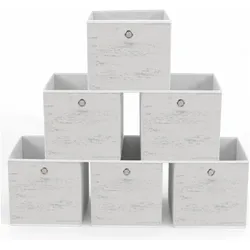 Relaxdays, Aufbewahrungsbox, 6x Aufbewahrungsbox (27 l, 6x, 30 x 30 x 30 cm)