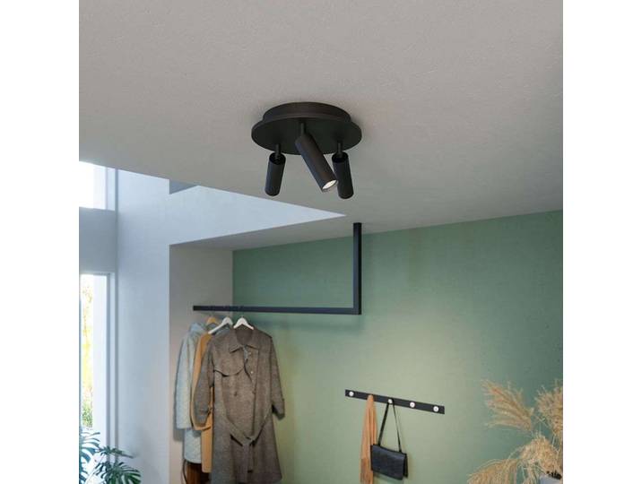 Pipeline 3 Deckenleuchte Round Matt Black - Herstal - Wohnzimmer - Metall