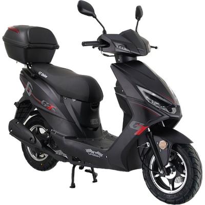 Motorroller GT UNION "Sonic X 25", schwarz (mattschwarz, schwarz), Motorroller, mit Topcase, 25 km/h, Luftgekühlter Motor, B:68cm H:105cm L:183cm