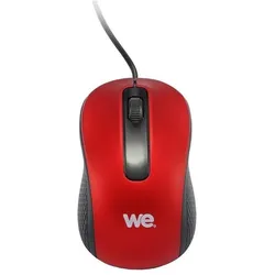WE Souris filaire compatible USB (Noir/Rouge) (Kabelgebunden), Maus, Schwarz, Rot