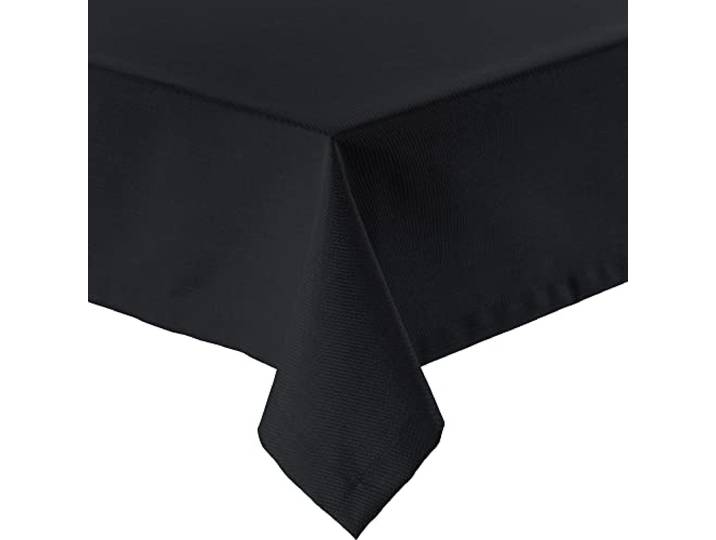 Erwin Müller Tischwäsche, Tischdecke Uni, Madrid schwarz Größe 130x220 cm - angenehme, weich fließende Qualität, mit hochwirksamer Fleckschutzausrüstung, bügelleicht