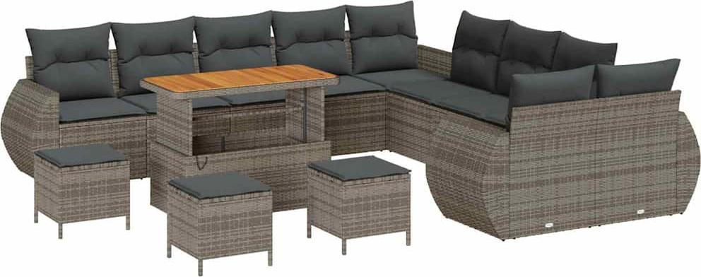 vidaXL Garten-Sofa-Set 14 stk. 14-Sitzanzahl Grau