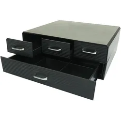 Mendler Monitorerhöhung HWC-L99, Monitorständer Bildschirmerhöhung Aufbewahrungsbox mit 4 Schubladen und 15 Fächern 13x34x31cm