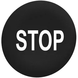 Schneider Electric ZBAF234 Tastenschild, schwarz, STOP in weiss, für Flush 30mm  - 10 Stück