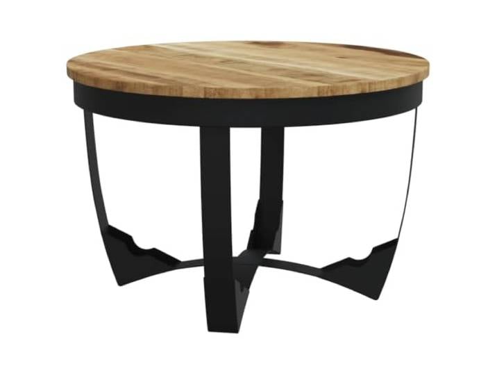 HEFZGDB Couchtisch aus rauem Massivholz Mango 60x40 cm Industrie-Stil Vintage Beistelltisch mit robustem Stahlgestell Handarbeit Langlebig Einzigartiges Unikat