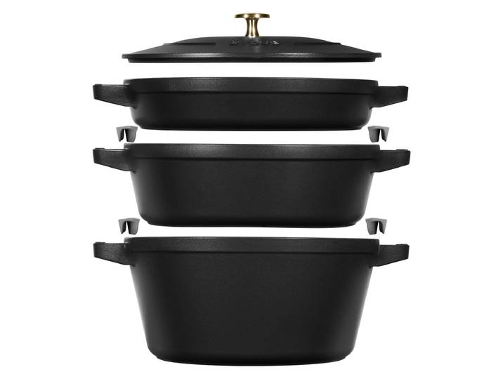 Staub Gusseisen-Kochtopfset »Stackable« - silber