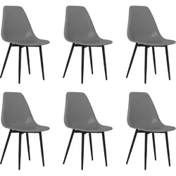 vidaXL Esszimmerstühle 6 Stk. Grau PP