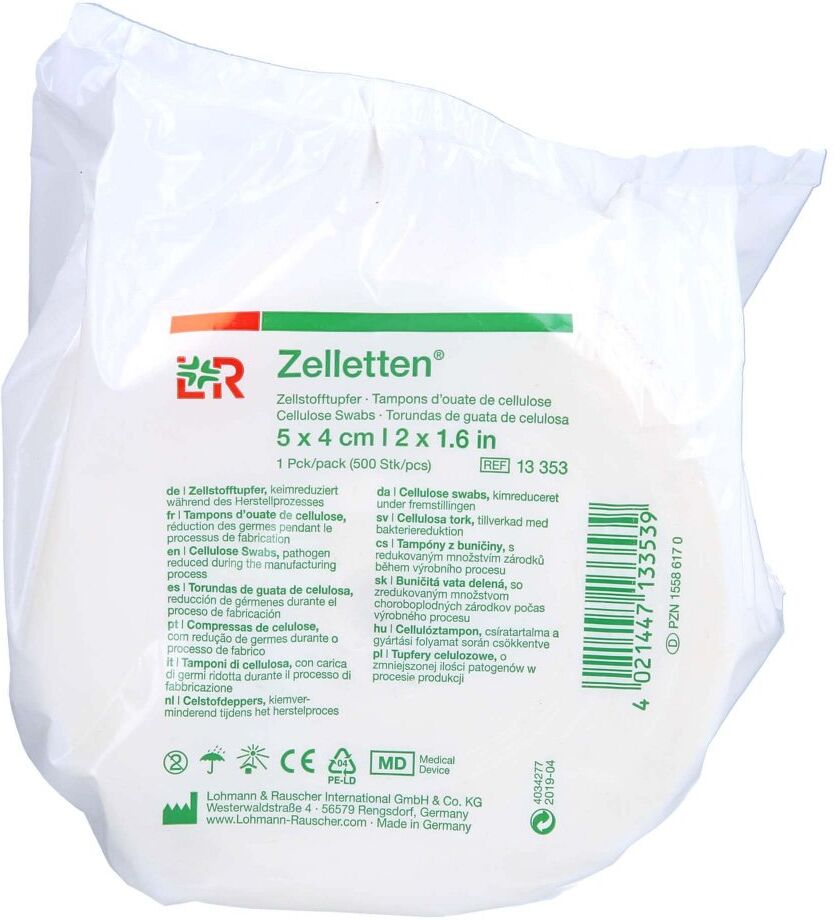 Zelletten Tupfer 4x5 cm keimreduziert Rolle 500stk