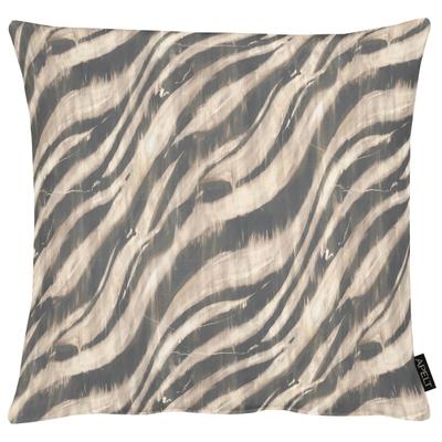 Dekokissen APELT "Zazu", taupe, beige, bedruckt, B:45cm H:10cm L:45cm, Baumwolle, Dekokissen_Sitzkissen_Kissenhüllen, mit Zebrastreifen