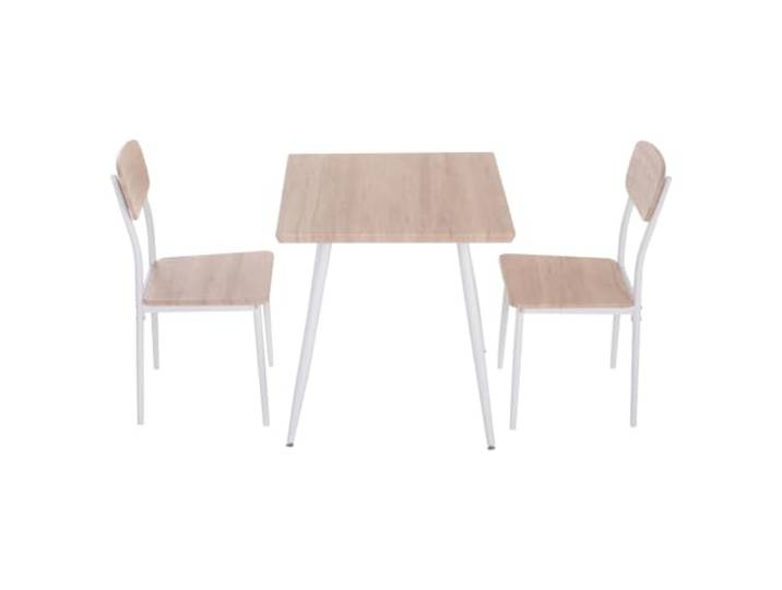 HOMCOM 3-teilige Essgruppe mit Esstisch, 2 Stühlen für Küche, Nautr+Weiß
