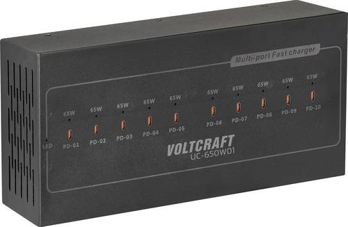 VOLTCRAFT UC-650W01 USB Ladestation 650W USB PD Schwarz Innenbereich USB Power Delivery (USB-PD)