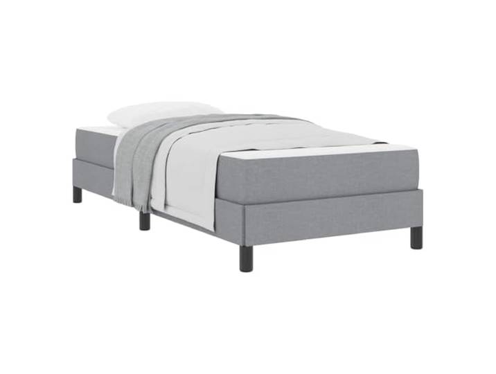 KTHLBRH Einzelbett 90 x 190 cm hellgrau mit Matratze Atmungsaktiver Stoff, Struktur aus Holz, Taschenfedern, minimalistisches Design
