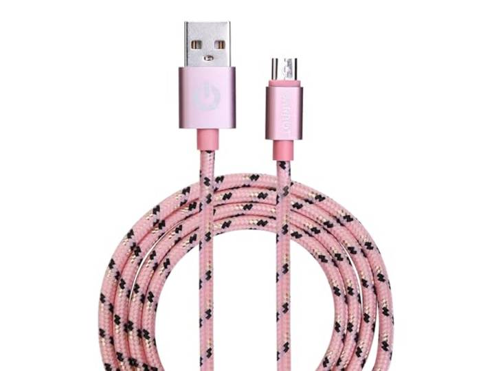 Garbot Grab&Go 1m gevlochten micro-USB-kabel, roze