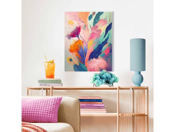 Bild mit Rahmen REINDERS Dreamy Flowers , bunt (farbe bild(er): bunt), B:40cm H:50cm T:1,6cm, Holzwerkstoff, Bilder, Bild mit Rahmen