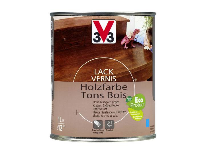 V33 Lack Holzfarbe Satiniert Eiche Hell 1 l