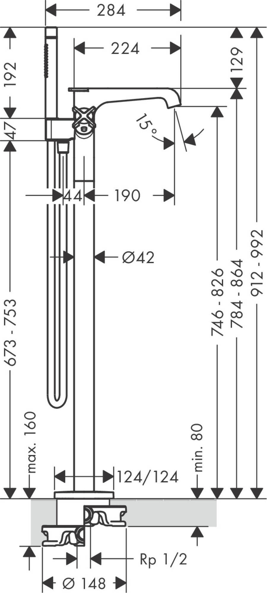 AXOR 36416670 Wannenmischer Axor Citterio E